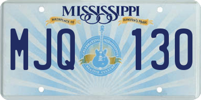 MS license plate MJQ130