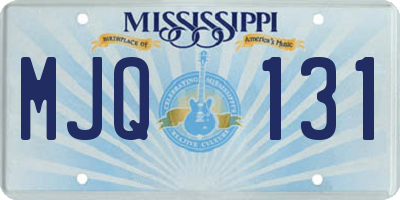 MS license plate MJQ131