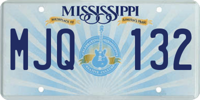 MS license plate MJQ132