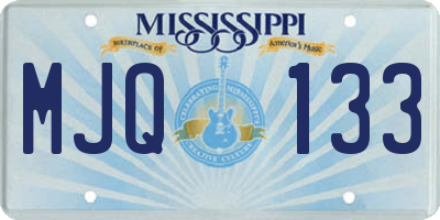 MS license plate MJQ133
