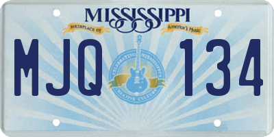 MS license plate MJQ134