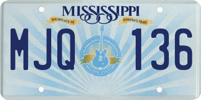 MS license plate MJQ136