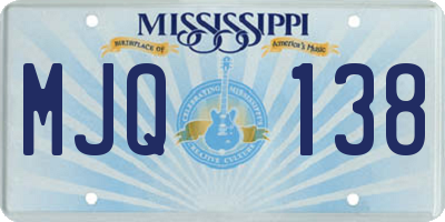MS license plate MJQ138