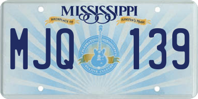MS license plate MJQ139