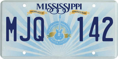 MS license plate MJQ142