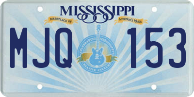 MS license plate MJQ153