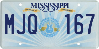 MS license plate MJQ167