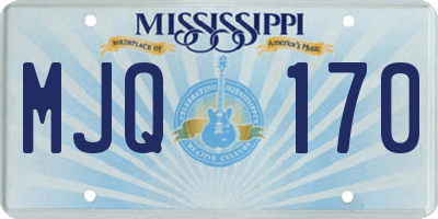 MS license plate MJQ170