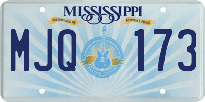 MS license plate MJQ173
