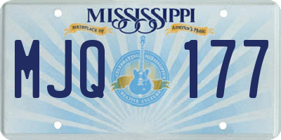 MS license plate MJQ177