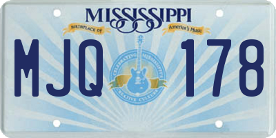 MS license plate MJQ178