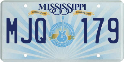 MS license plate MJQ179