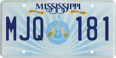 MS license plate MJQ181