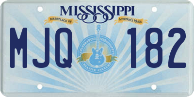 MS license plate MJQ182