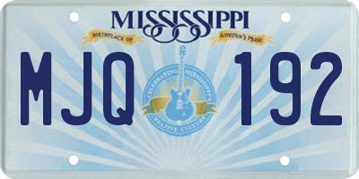 MS license plate MJQ192