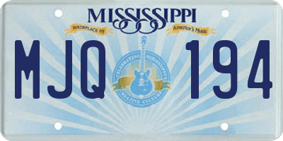 MS license plate MJQ194