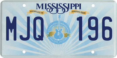 MS license plate MJQ196