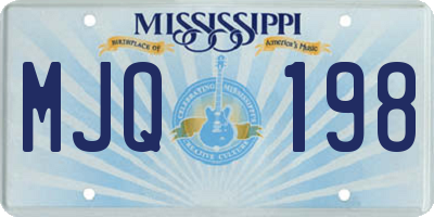 MS license plate MJQ198