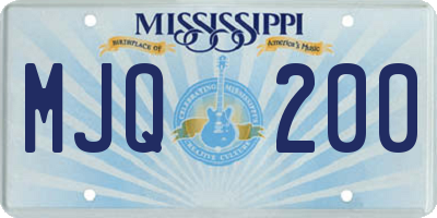 MS license plate MJQ200