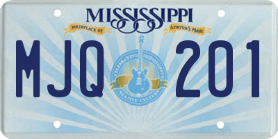 MS license plate MJQ201