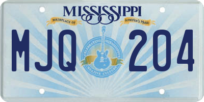 MS license plate MJQ204