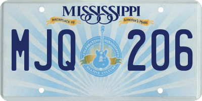 MS license plate MJQ206