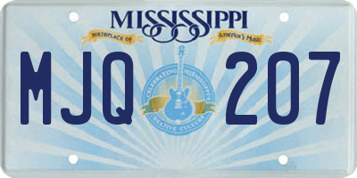 MS license plate MJQ207