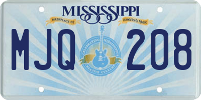 MS license plate MJQ208