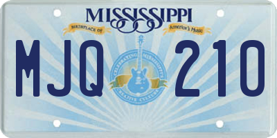 MS license plate MJQ210
