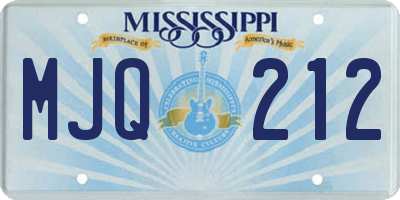 MS license plate MJQ212