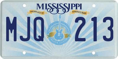 MS license plate MJQ213