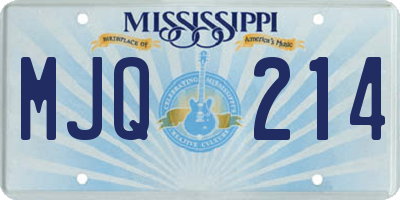 MS license plate MJQ214