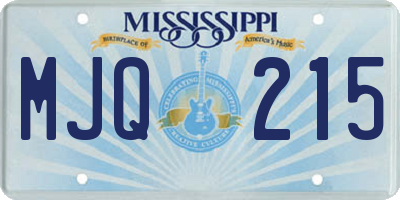 MS license plate MJQ215