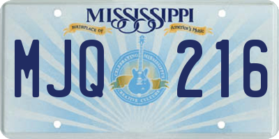 MS license plate MJQ216