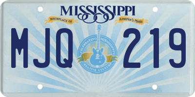 MS license plate MJQ219