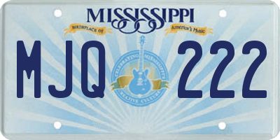 MS license plate MJQ222