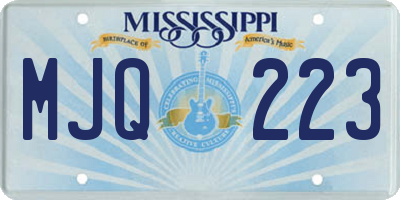 MS license plate MJQ223