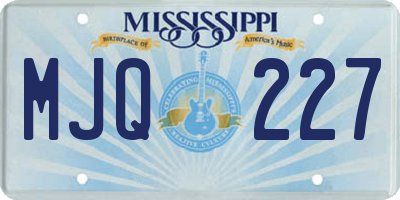 MS license plate MJQ227