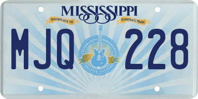 MS license plate MJQ228