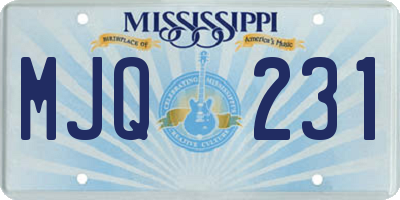 MS license plate MJQ231