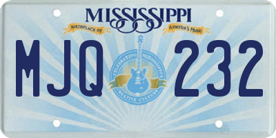 MS license plate MJQ232