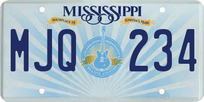MS license plate MJQ234