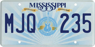 MS license plate MJQ235