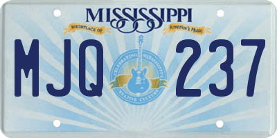 MS license plate MJQ237