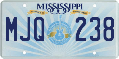 MS license plate MJQ238