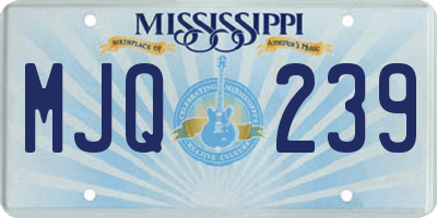 MS license plate MJQ239
