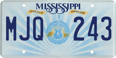 MS license plate MJQ243