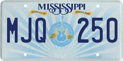 MS license plate MJQ250