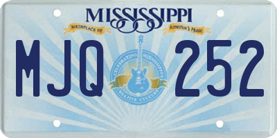 MS license plate MJQ252