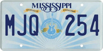 MS license plate MJQ254